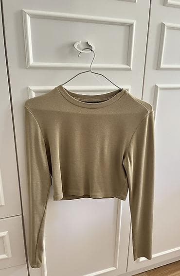 crop: Dilvin uzunqol crop bluzfur.Yeni kiçidir,az geyinilib.Pambıqdır.S və M — 1