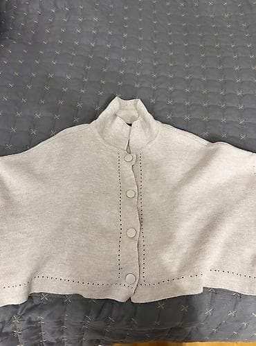 muncuqdan canta: Brend: Fame Model: Qısa kardiqan - Rəng: Açıq boz (melanj) - Dizayn — 2