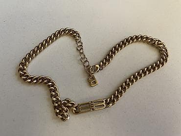 Balenciaga boyunbağı satılır. Qızılı rəngdə, BB Icon modelidir. Yaxşı — 1