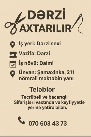 derzi isi axtariram 2022: Dərzilər — 1
