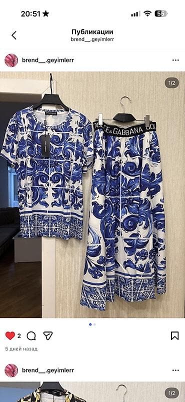 Məhsul: Dolce & Gabbana dəsti - Tərkib: köynək + şort - Dizayn — 1