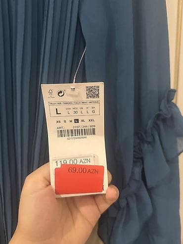 elbiseler: Zara Qadın paltarı Rəng: Göy Ölçü: L (USA L, MEX 30, UK L, IT L — 1