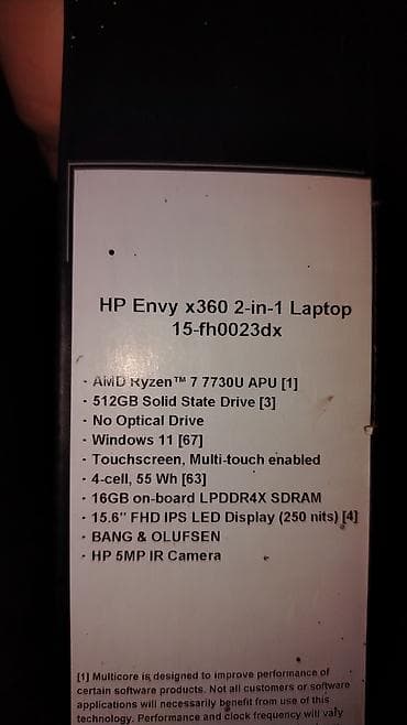 3 birinde printer: HP Envy x360 dönə bilən noutbuk - Ekran: 13.3" Full HD sensor — 5