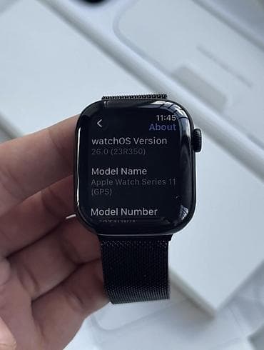 iphone saat 8 ultra: Apple Watch Series 11 (GPS) - watchOS 26.0 (23R350) - Qara rəngli — 3