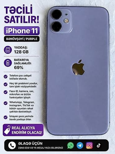 IPhone 11, 128 GB, Face ID lalafo.az -da IPhone 11, 128 GB, Face ID