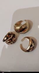 tek qas qizil uzukler: Qızılı tonlarda tənzimlənən barmaq üzü dəsti - 3 ədəd qalın dizaynlı — 1