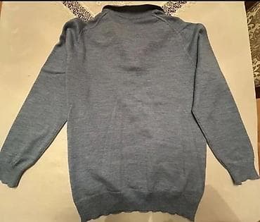 namaz geyimi: Kişi sviteri - Rəng: boz-mavi - Model: yarım-fermuarlı (zip-neck) — 2