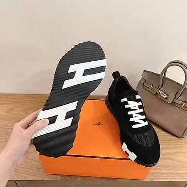 b class makasin: Hermès Bouncing Sneakers idman ayaqqabısı – qara rəng Çatdırılma var — 2