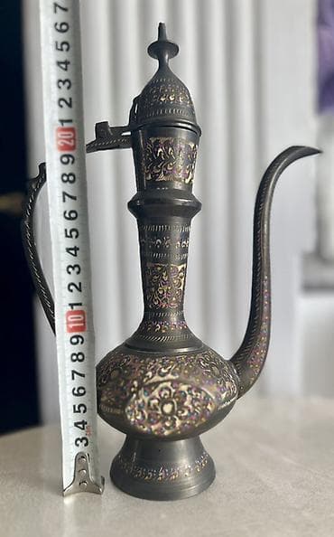 Şərq üslublu dekorativ mis/metal “ibrik” (qab) - Material: qara tonlu