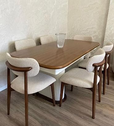 metbex mebelleri: Yemək otağı üçün modern dizaynlı masa-stul dəstləri - Komplekt 1 — 10