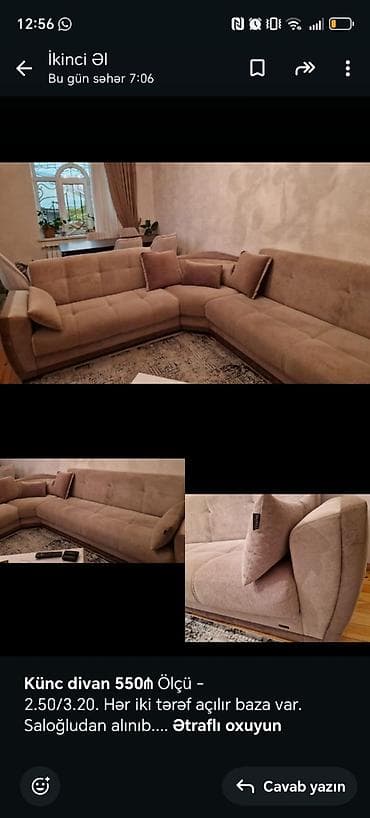 kontakt home divan: Künc divan, Açılan, Bazalı, Parça, Çatdırılma yoxdur — 3