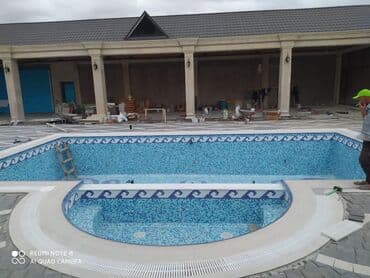 бетонные кольца больших размеров: Hovuz tikintisi, 0 dan hovuzlarin tikilmesi, sade skimer ve dasma — 9