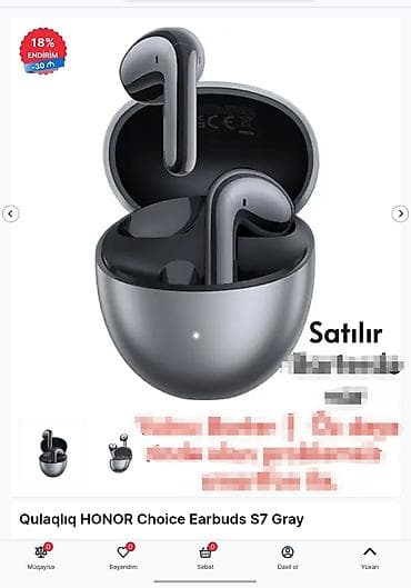 Yeni Simsiz (Bluetooth) Qulaqcıqlar, Honor, rəng - Boz lalafo.az -da Yeni Simsiz (Bluetooth) Qulaqcıqlar, Honor, rəng - Boz
