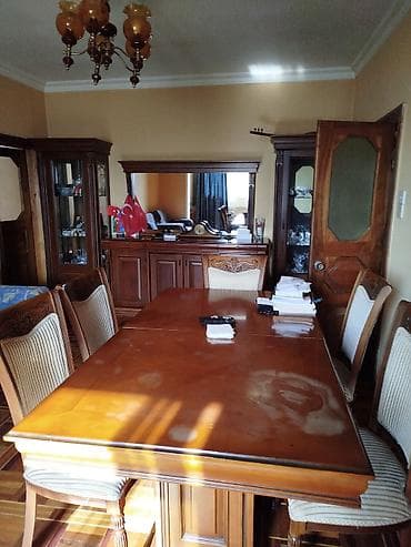 sandiviç panel: Qonaq otağı üçün, Açılan, Dördbucaq masa, 6 stul — 4