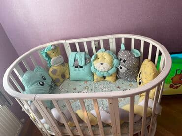 ucuz tul: Oğlan və qız üçün, İşlənmiş, Beşik, Matras ilə, Yellənmə mexanizm ilə — 1