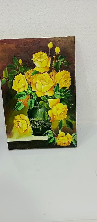 Digər ev dekoru: Yağlı boya tablo – “Sarı güllər” - Texnika: yağlı boya, kətan — 1