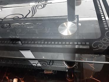 şuşə stol: Düz masa, Açılmayan, Təkərsiz, Şüşə, Zəmanətsiz — 4