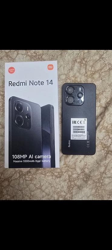 telefonlar satisi: Redmi Note 14, 256 GB, rəng - Qara, Barmaq izi — 1