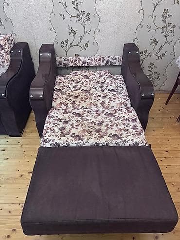 pc kreslo: İşlənmiş, Divan, 2 kreslo, Bazalı, Açılan — 3