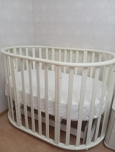 manej beşik: Oğlan və qız üçün, Yumru, Beşik, Dəstsiz, Matras ilə, Yellənmə mexanizmsiz — 1