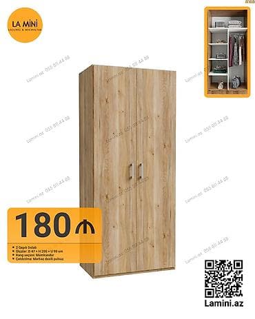 hamam dolapları: İki qapılı dolab - Ölçülər: Dərinlik 47 sm × Hündürlük 200 sm × — 1