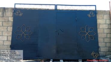 su çəni 1 ton: İşlənmiş Dəmir Həyət darvazası, Yana açılan, Mexaniki, Qapı ilə, rəng - Qara, Kredit yoxdur, Ödənişli çatdırılma — 1