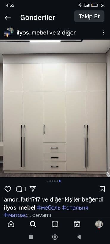 угловой шифоньер в спальню: Новый, Распашной, 2 двери Прямой шкаф, Гардеробный шкаф, Азербайджан — 22