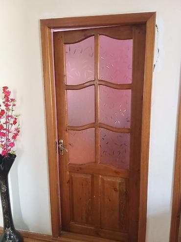 seyf qapi: 3 əded Taxta çərçivəli şüşəli interyer qapısı - Material: təbii ağac — 2
