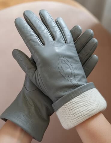 mili geyim: Кожаные утепленные удлиненные перчатки, в отличном состоянии — 1