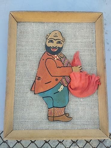 Taxta aplikasiya tablo – etno-motivli - Material: təbii ağacdan