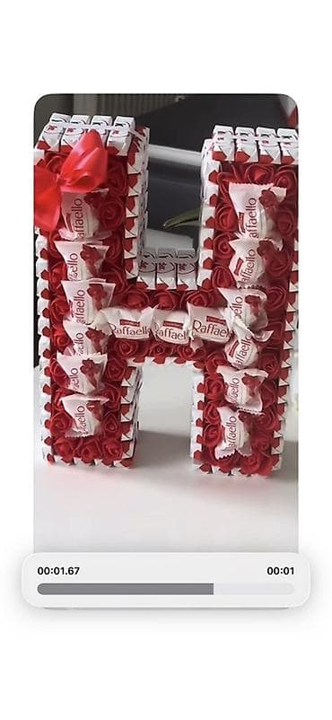 Raffaello Kinder ilə hərf şəklində şirniyyat kompozisiyası - 3D hərf — 4