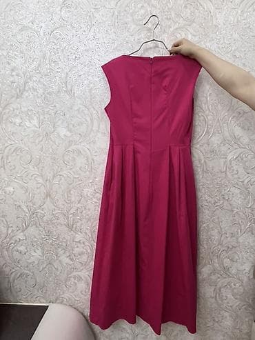 hamam xalatlari: Qadın geyimi – tünd çəhrayı/malina rəngli midi don - Model: qolsuz — 2