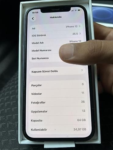 iphone 7 plus ekran qiymeti: IPhone 12, 64 GB, Qara, Face ID — 6