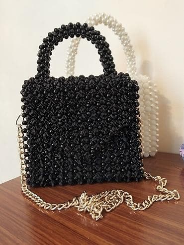 aksesuar: Bəzəkli boncuklardan hazırlanmış əl çantası - Rəng: qara (arxa planda — 1
