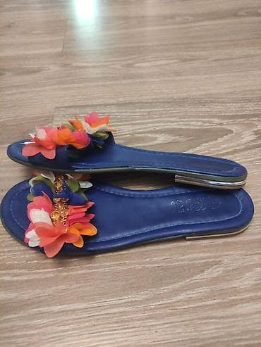 sendel: Qadın sandal və şlapanın dəsti 1) Qara bazalı, bordoya çalan qayışlı — 5