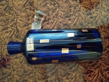 madonna servis: Bohemian Glass – əl işi mavi şüşə dəst - Mənşə: Czechoslovakia — 5