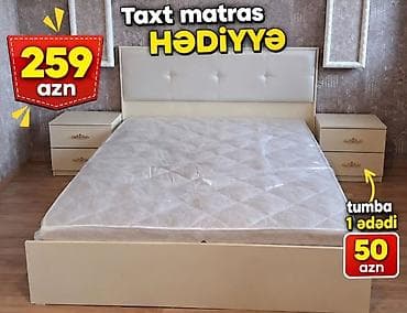 ortopedik matras sumqayit: Taxt dəsti – matras hədiyyə! - Rəng: krem/bej - Başlıq: yumşaq — 1