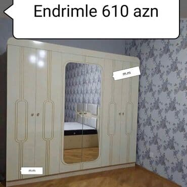 metbex şkafı: Yeni, Açılan, 2 qapılı Düz dolab, Qarderob, paltar dolabı — 6