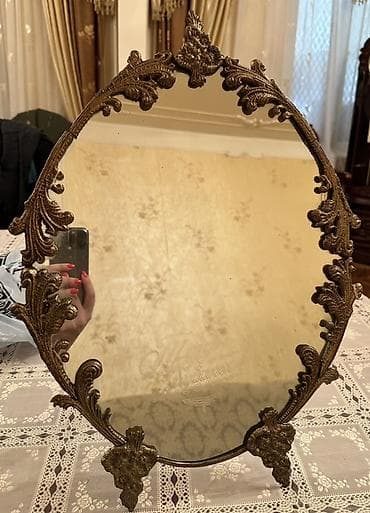 decor qaymaq: Güzgü Masaüstü, Oval, Dekorativ, Çərçivə ilə — 1