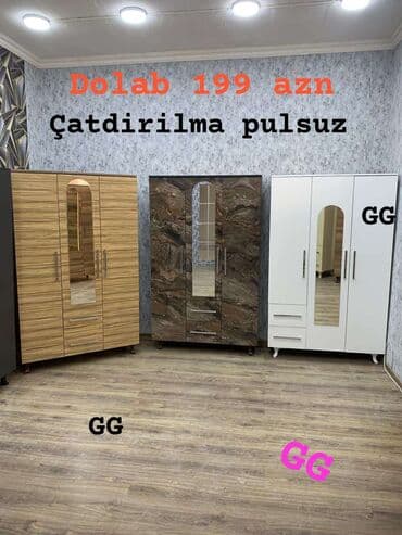 3 qapili dolab: Hazir Yeni Dolab 199_azn Ölçü 1.20×47×2m Tehvil gun ərzində Çatdirilma — 1