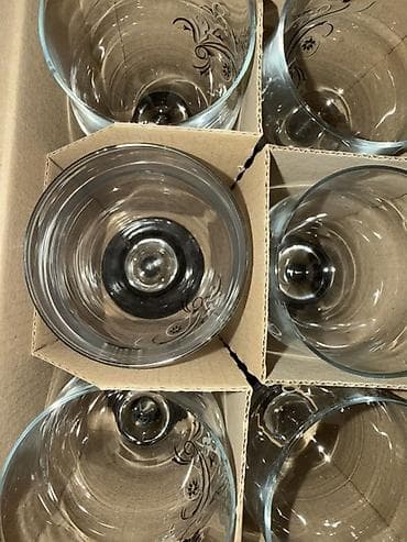 ucuz tablolar: Qədəhlər, rəng - Qara, Şüşə, 6 ədədli dəst — 1