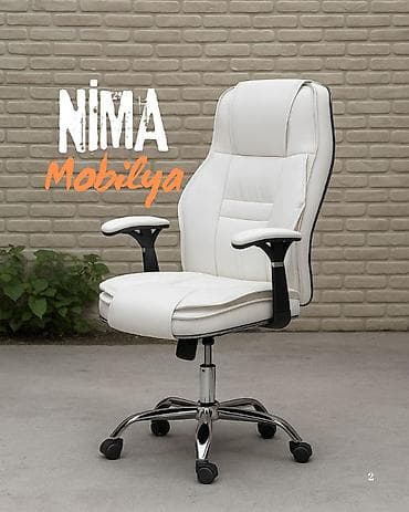 tek stollar: Yeni, Təkərli, Qolları tənzimlənir, Dəri — 10