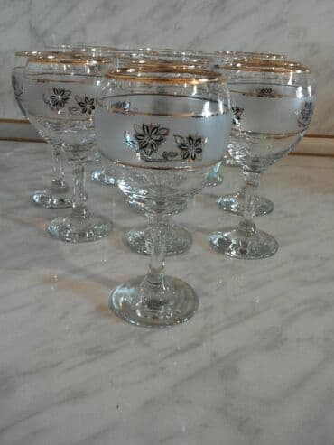 qab dəstləri: Qədəhlər, rəng - Qara, Şüşə, 6 ədədli dəst, 200 ml, Almaniya — 2