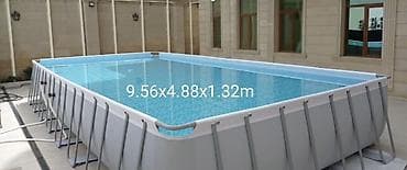 Böyük həcimli üstüaçıq karkas hovuz - Ölçülər: 9.56 x 4.88 x 1.32 m