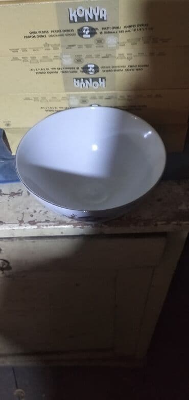 kafel və metlax: Boşqablar, rəng - Ağ, Farfor — 7