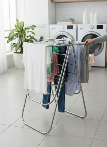 port kalleh kərə yağı: Metall paltarqurudan asılqan - Material: möhkəm metal konstruksiya — 1