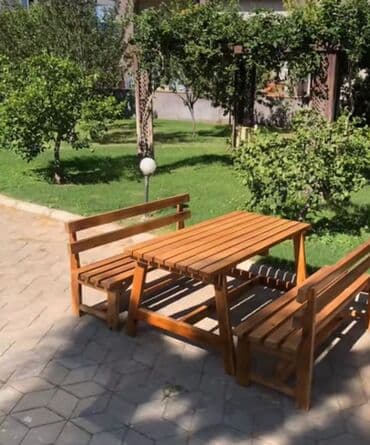 хонтахта стол: Kafelərdə, bağlarda və ya evlərdə istifadə üçün idealdır. Möhkəm — 6