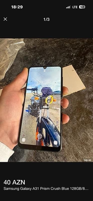 redmi not 8 ucuz: Samsung Galaxy A31, 128 GB, rəng - Mavi, Barmaq izi — 3