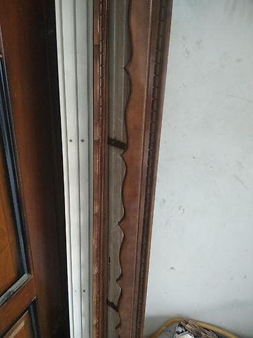 Перила: Klassik dizayna malik taxta qapı çərçivəsi və pervaz dəsti - — 2