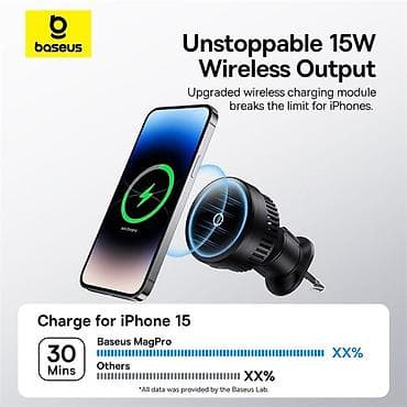 iphone aux kabel: Simsiz şarj cihazı Baseus, 15 Vt, Yeni — 3